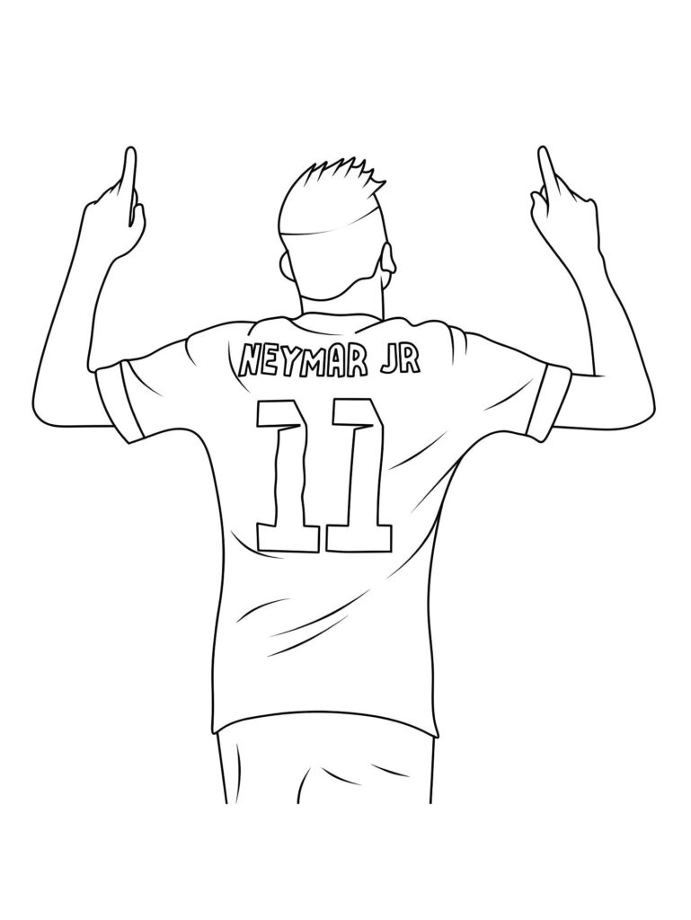 Bild Des Rückens Von Neymar Jr Mit Der Nummer 11 Zum Ausdrucken Ausmalbild zum Drucken Bild Des Rückens Von Neymar Jr Mit Der Nummer 11 Zum Ausdrucken Ausmalbild