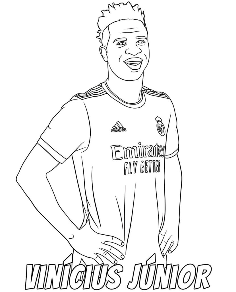 Bild Von Vinicius Jr Lächelnd Zum Ausdrucken Ausmalbild