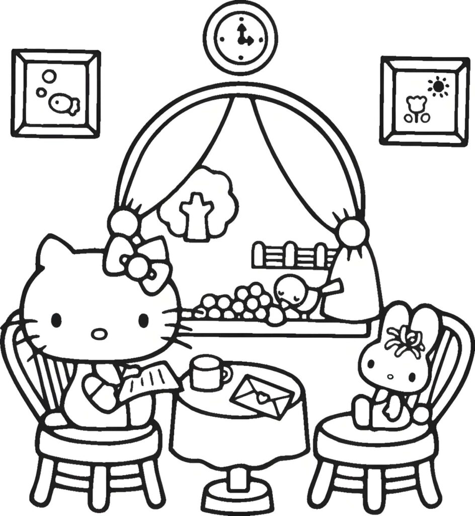 Ähnliches Hello Kitty Malt Tee Zum Ausmalen Ausmalbild