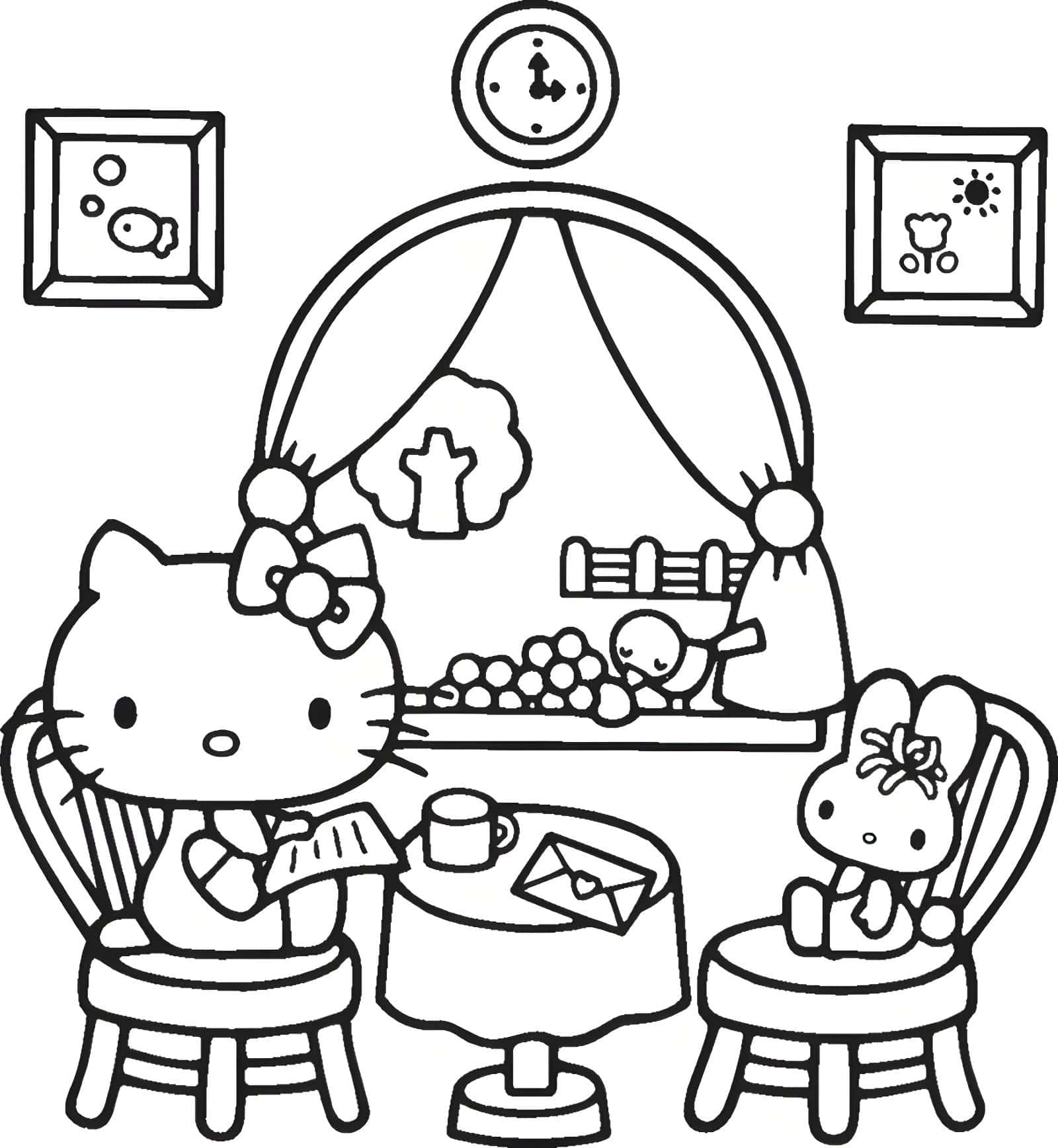 Hello Kitty Malt Tee Zum Ausmalen Ausmalbild