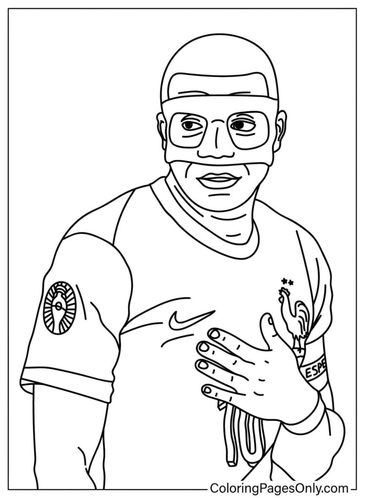 Mbappe Maskenbild Malvorlage Ausmalbild