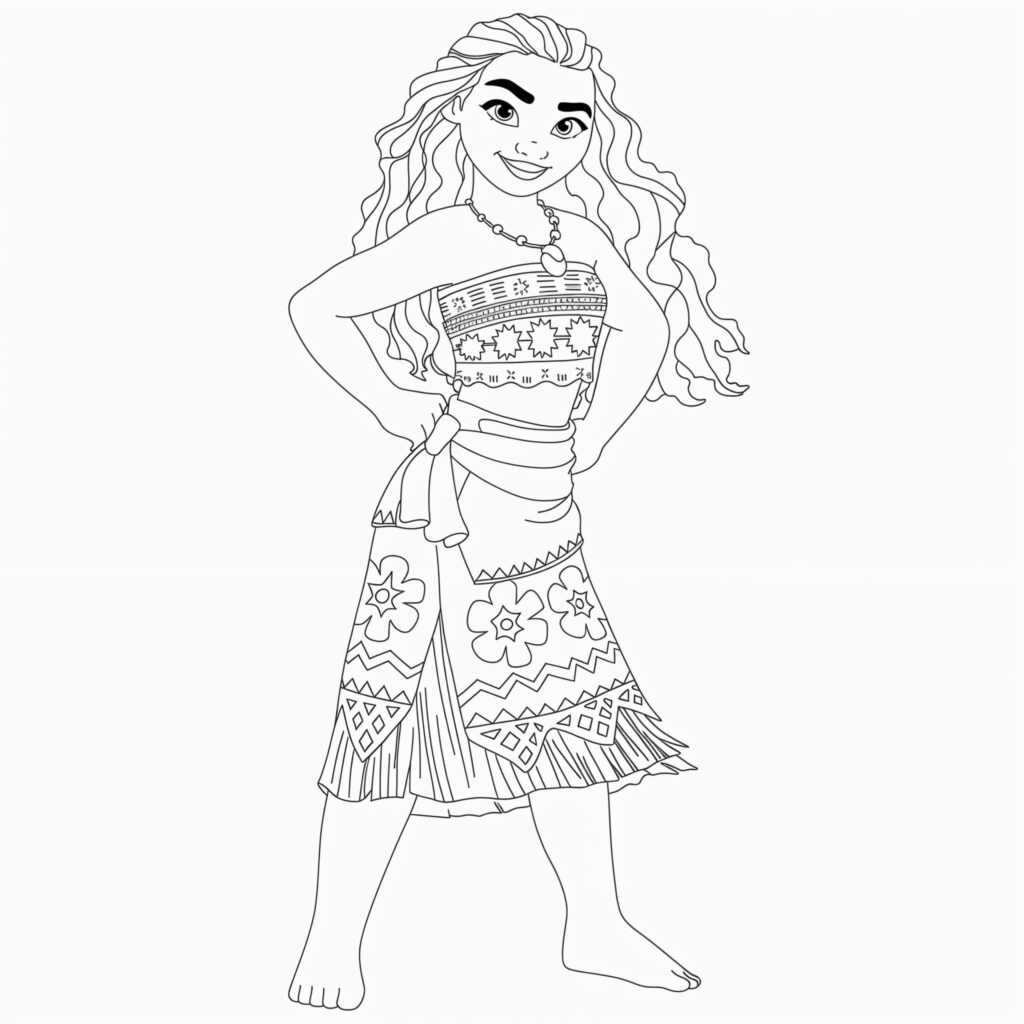 Moana Als Glückliche Zum Ausmalen Ausmalbild zum Drucken Moana Als Glückliche Zum Ausmalen Ausmalbild