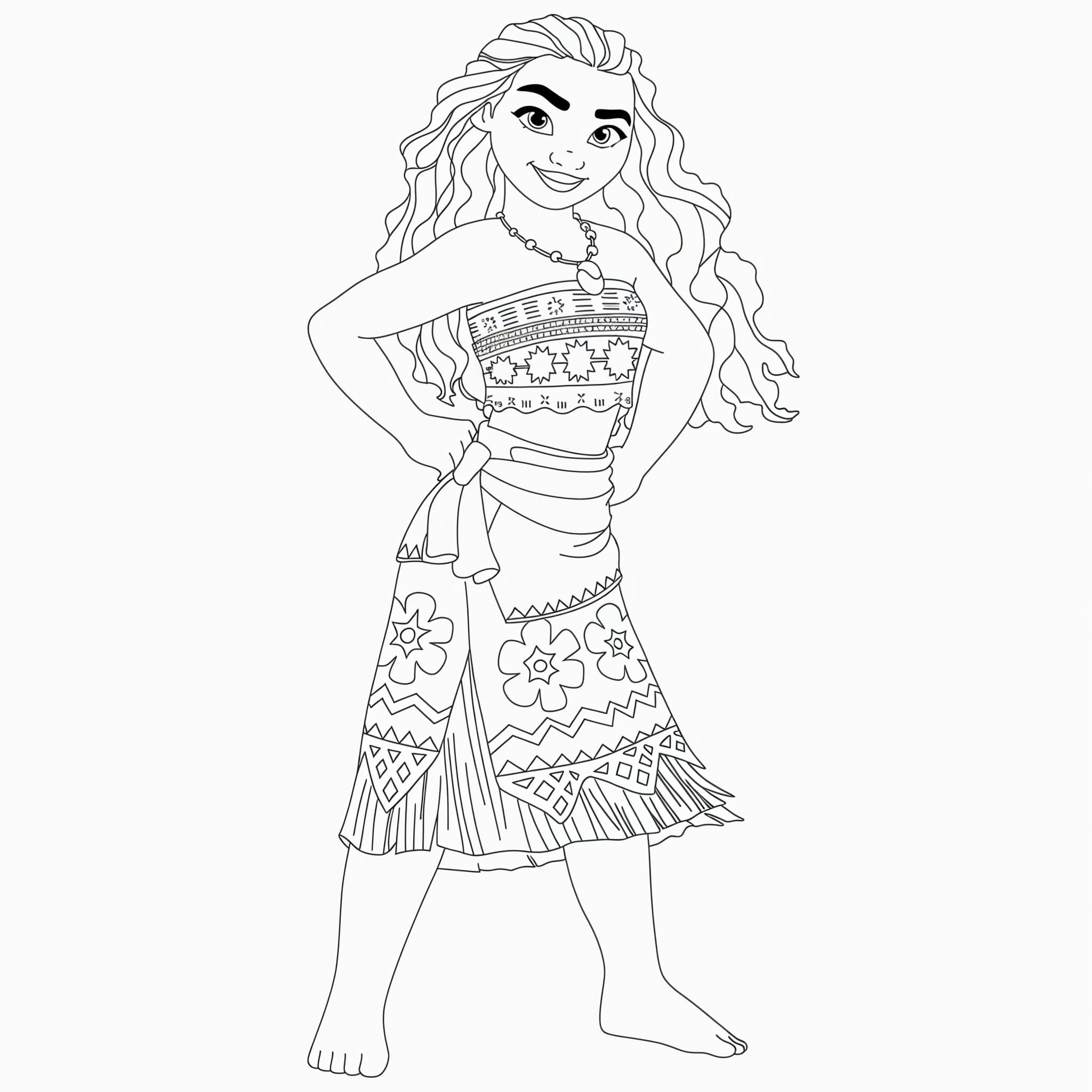 Moana Als Glückliche Zum Ausmalen Ausmalbild