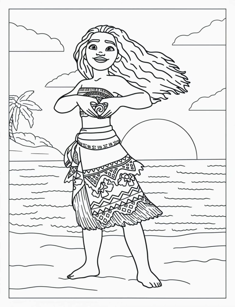 Moana Malvorlage Ausmalbild zum Drucken Moana Malvorlage Ausmalbild