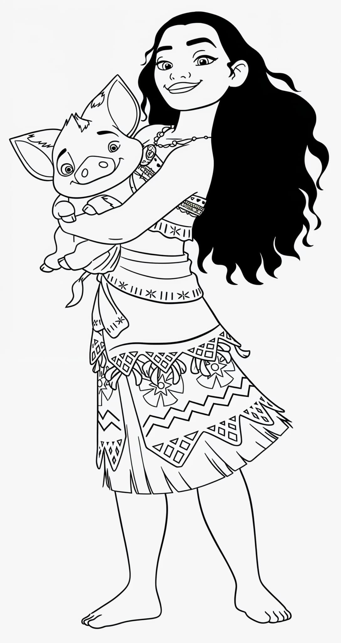 Moana Und Pua Ausmalbild