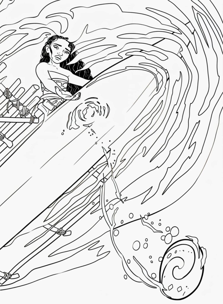 Moana Unterwegs Auf Dem Meer Zum Ausmalen Ausmalbild zum Drucken Moana Unterwegs Auf Dem Meer Zum Ausmalen Ausmalbild