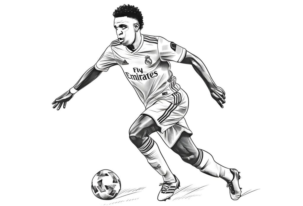 Vinicius Jr Dribbling Zum Ausmalen Ausmalbild