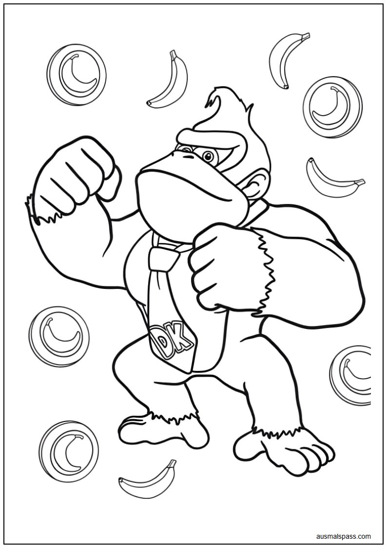 Ausmalbild von Donkey Kong