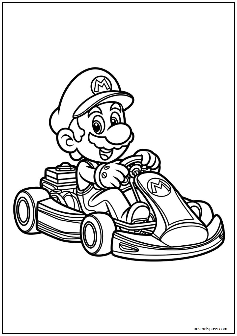 Ausmalbild von Mario Kart
