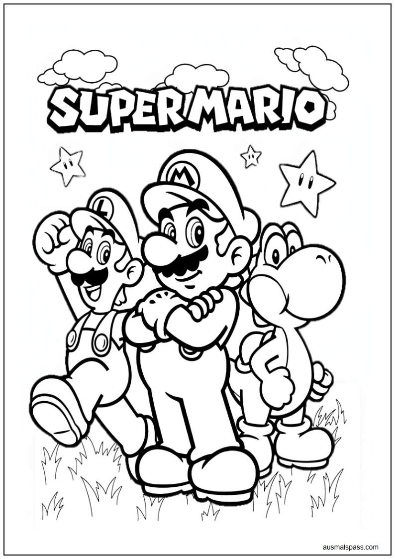 Ausmalbild von Super Mario