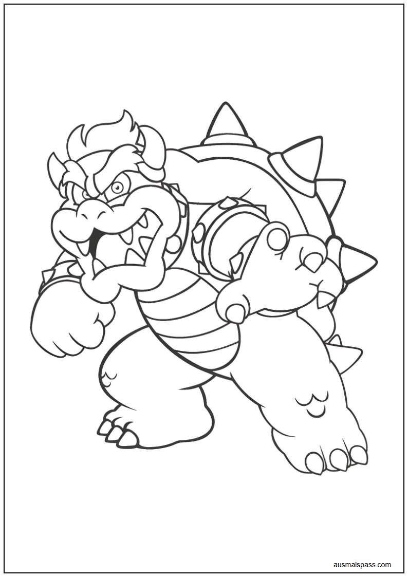 Bowser zum Ausmalen und Drucken