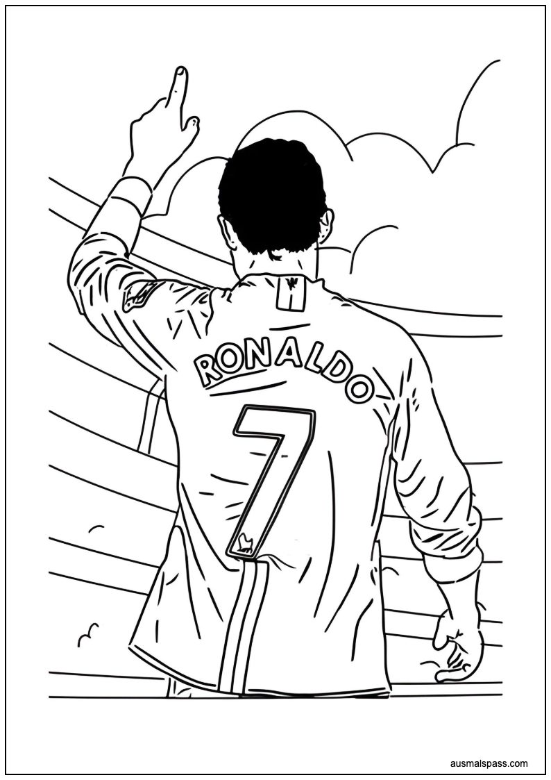 Cristiano Ronaldo zeigt in den Himmel mit United zum Ausmalen