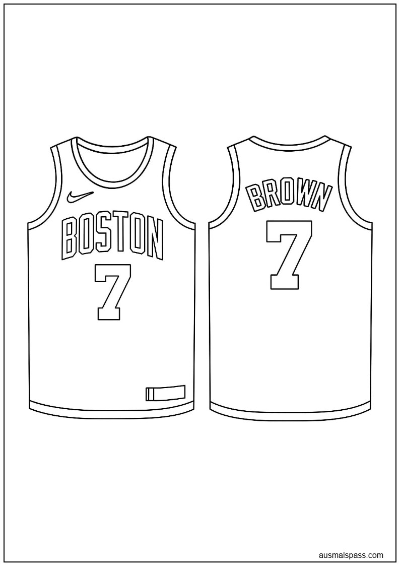 Jaylen Brown Trikot Ausmalbild Boston Celtics