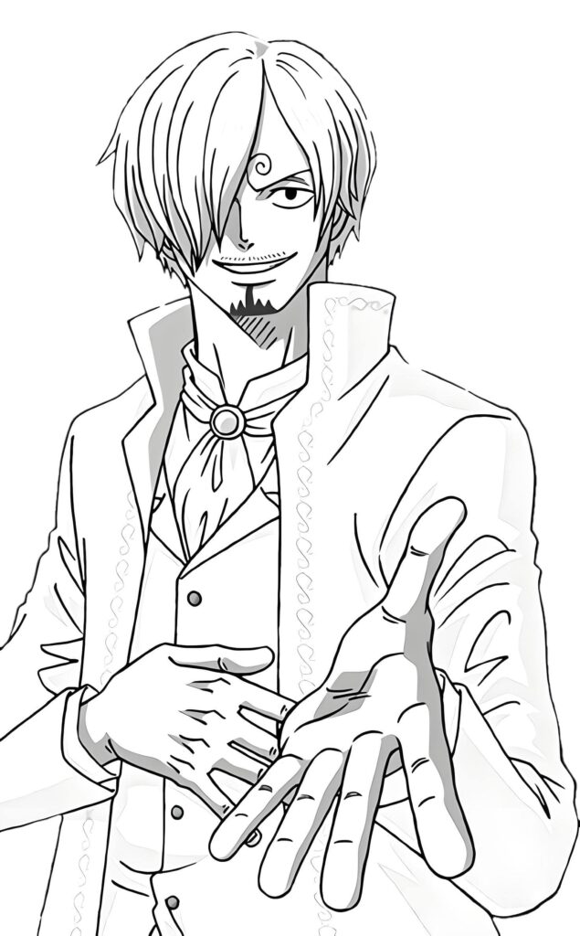 Sanji Zeichnung Aus One Piece Zum Ausmalen Ausmalbild zum Drucken Sanji Zeichnung Aus One Piece Zum Ausmalen Ausmalbild