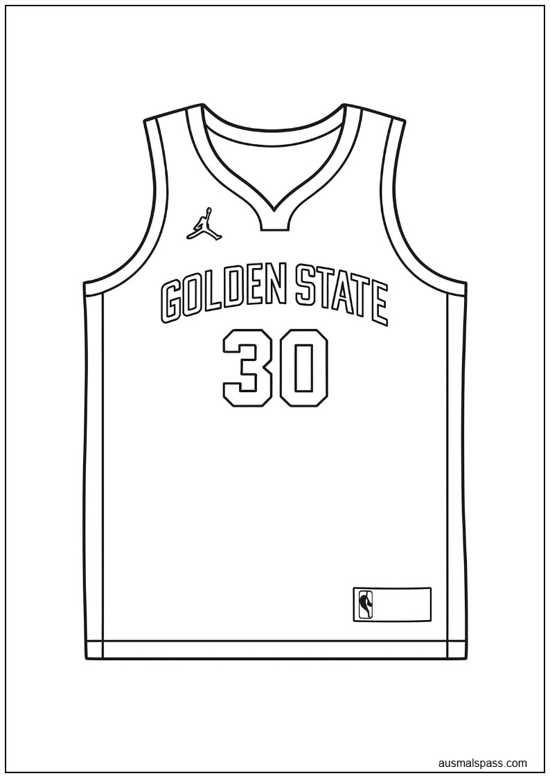 Steph Curry Trikot Ausmalbild Golden State Warriors