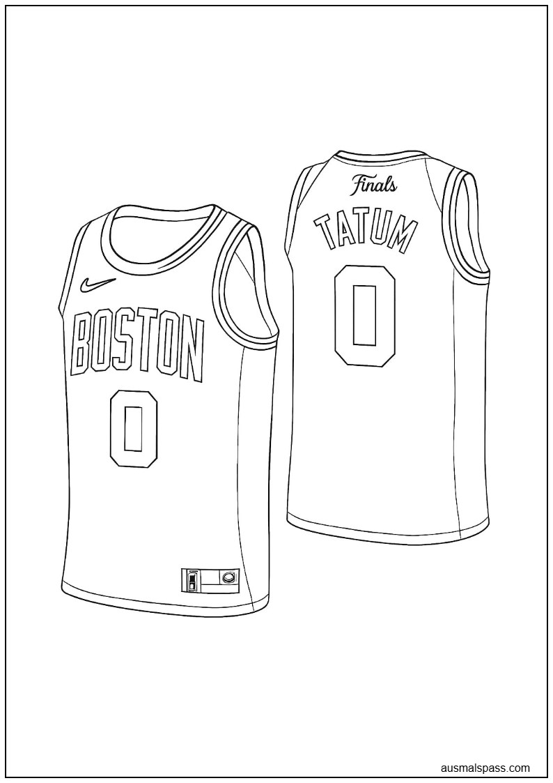 Tatum Trikot Ausmalbild Boston Celtics