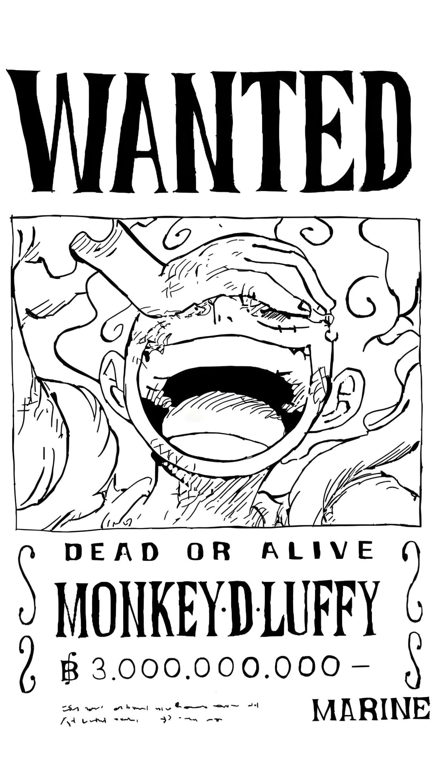 Zeichnung Des Suchplakats Von Monkey D Ruffy Ausmalbild