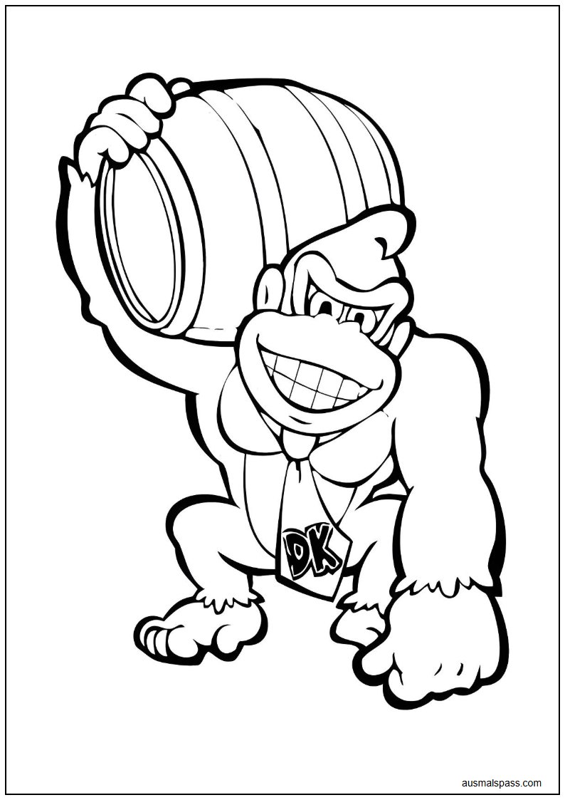 Zeichnung von Donkey Kong zum Ausdrucken