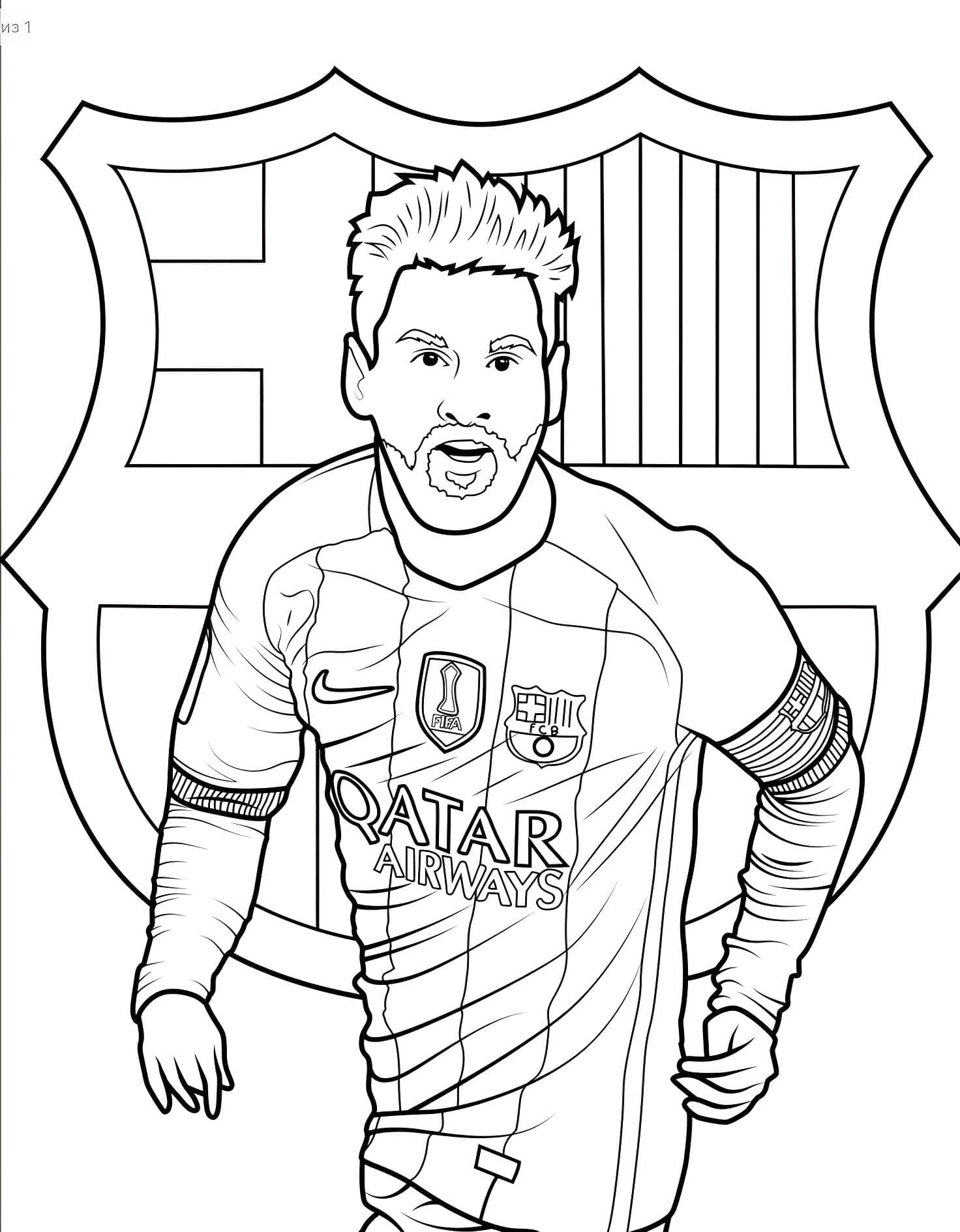 Zeichnung Von Lionel Messi Beim FC Barcelona Zum Ausmalen Ausmalbild