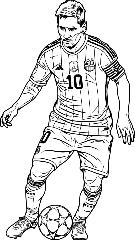 Zeichnung Von Lionel Messi In Barcelona Zum Ausmalen Ausmalbild zum Drucken Zeichnung Von Lionel Messi In Barcelona Zum Ausmalen Ausmalbild