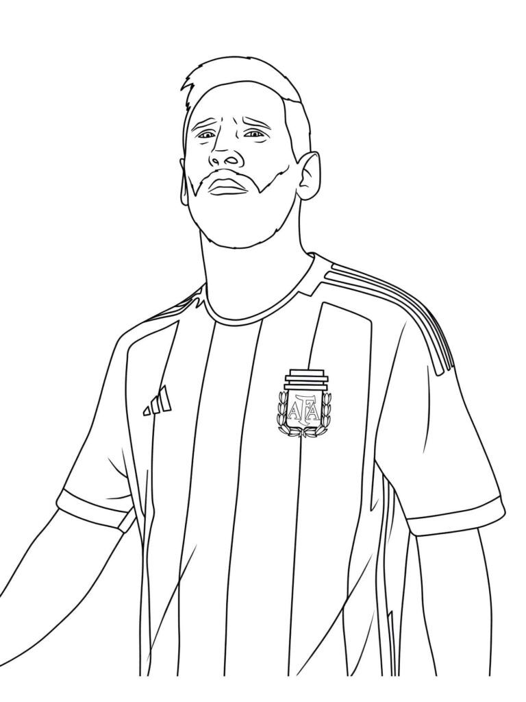 Zeichnung Von Lionel Messi Mit Der Nationalmannschaft Zum Ausmalen Ausmalbild zum Drucken Zeichnung Von Lionel Messi Mit Der Nationalmannschaft Zum Ausmalen Ausmalbild