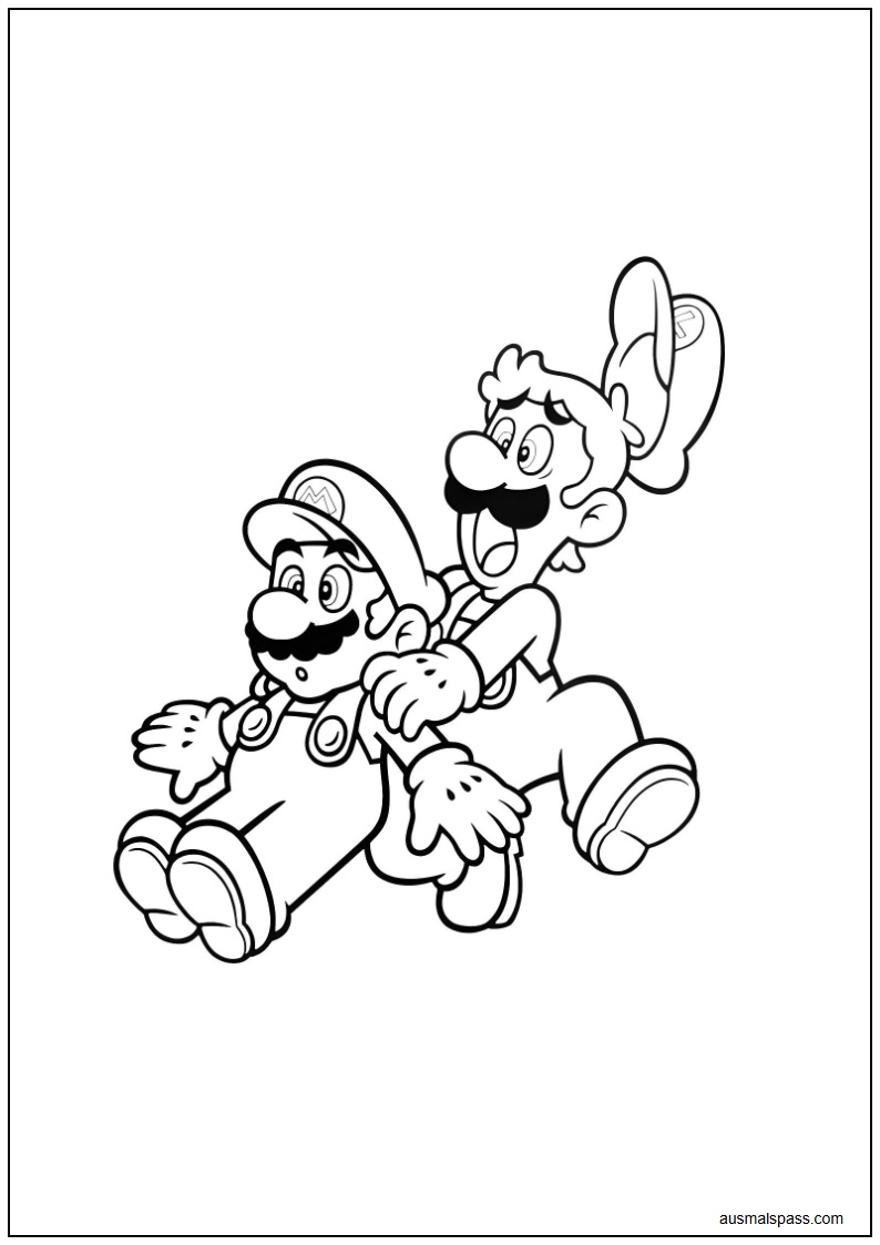 Zeichnung von Mario und Luigi zum Ausdrucken