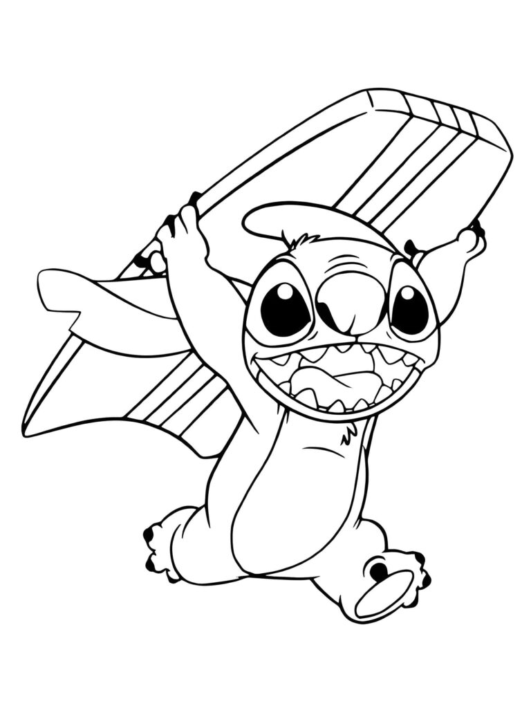 Zeichnung Von Stitch Mit Tabelle Zum Ausdrucken Ausmalbild zum Drucken Zeichnung Von Stitch Mit Tabelle Zum Ausdrucken Ausmalbild