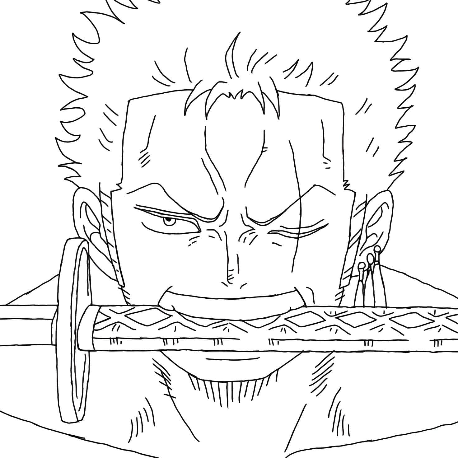 Zeichnung Von Zorro Aus One Piece Zum Ausmalen Ausmalbild