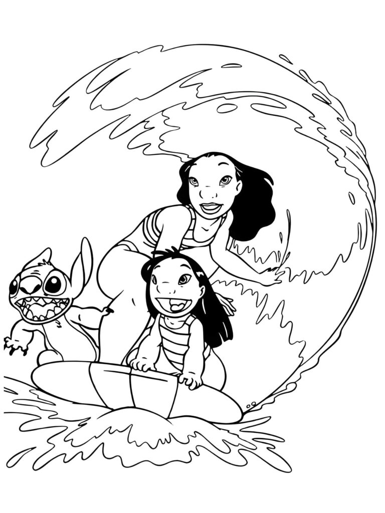 Lilo Und Stitch Surfabenteuer Mit Nani Zum Ausdrucken Ausmalbild zum Drucken Lilo Und Stitch Surfabenteuer Mit Nani Zum Ausdrucken Ausmalbild